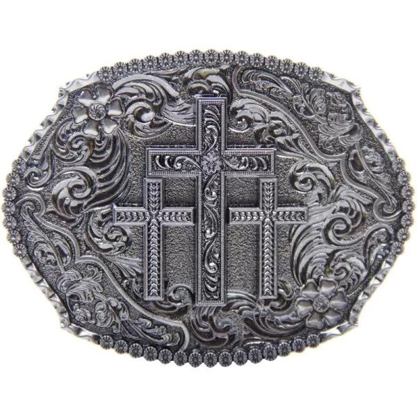 TOPACC Western Belt Buckles for Men Women Cowgirl Cowboy Crosses Rodeo Mens Replacement Buckle 15 Inches Novelty Belt Buckle