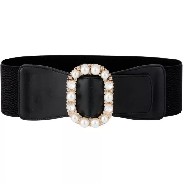 TOPACC Womens Fashion Elastic Belt for Dress Stretchy Wide Waist Cinch BeltBlack49