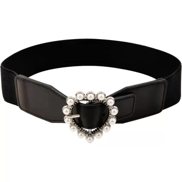 TOPACC Womens Fashion Elastic Belt for Dress Stretchy Wide Waist Cinch BeltBlack50