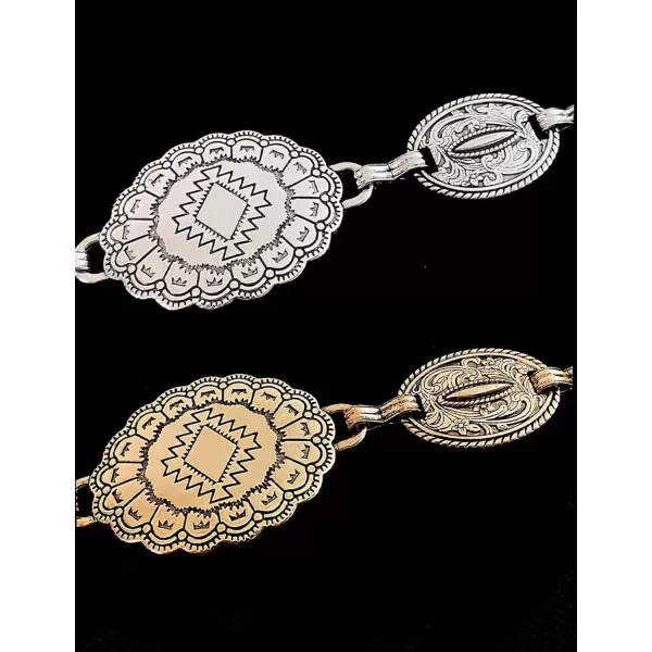 TOPACC Western Belts for Woman Concho Belt Boho Metal Cowgirl Chain Belt for Dresses Jeans Country Concert OutfitBbronze