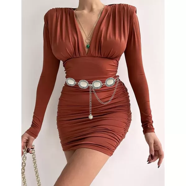 TOPACC Metal Concho Belts for Women Western Cowgirl Turquoise Boho Chain Belts for Dress Jeans11white