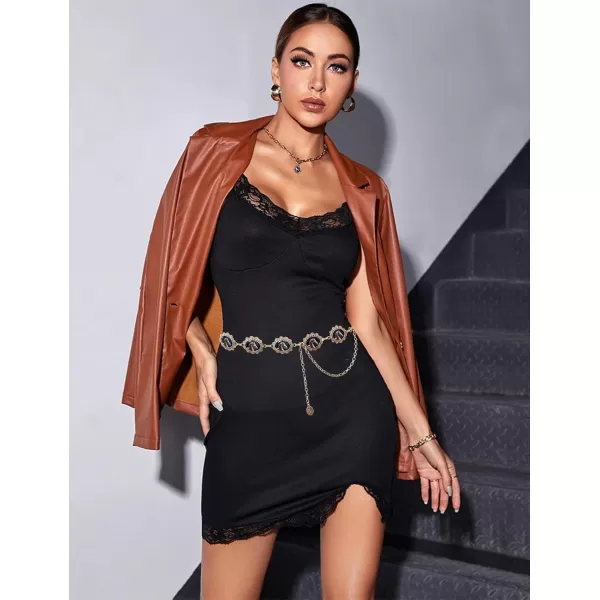 TOPACC Metal Concho Belts for Women Western Cowgirl Turquoise Boho Chain Belts for Dress Jeans5bronze