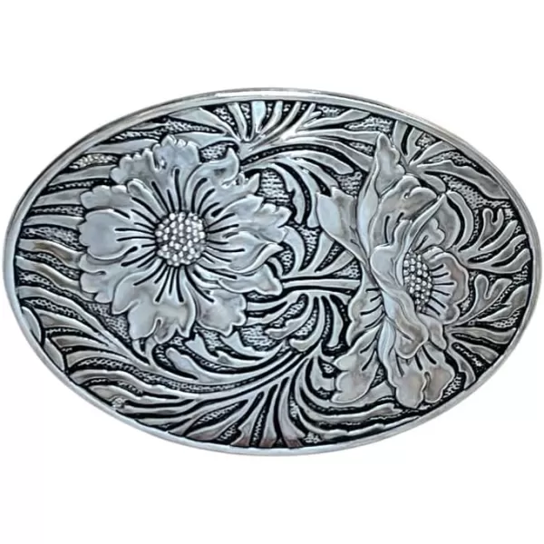 TOPACC Western Belt Buckles for Men Women Cowgirl Cowboy Flower Rodeo Mens Replacement Buckle 15 Inches Novelty Belt Buckle