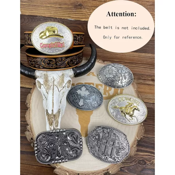 TOPACC Western Belt Buckles for Men Women Cowgirl Cowboy Horse Race Rodeo Mens Replacement Buckle 15 Inches Novelty Belt Buckle