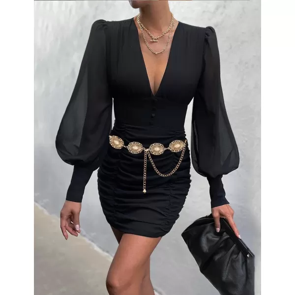 TOPACC Western Metal Concho Belt for Women Cowgirl Chain Belts for Dresses Jeans Country Concert OutfitBronze179