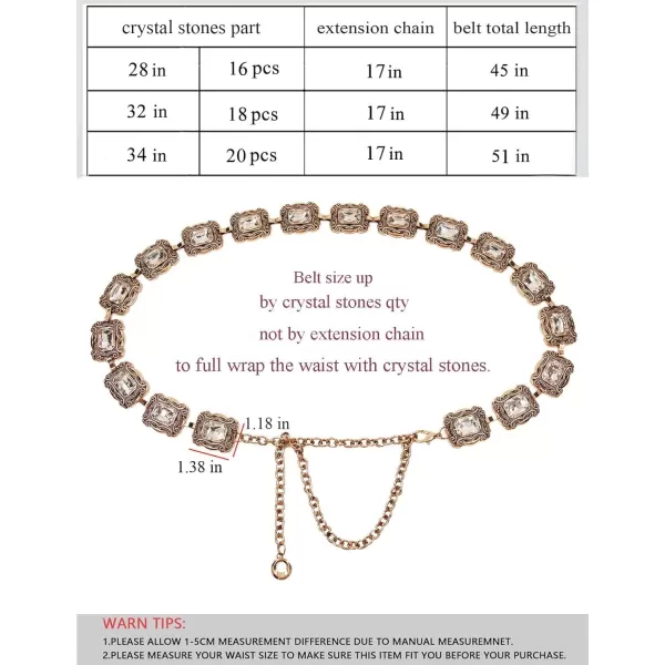 TOPACC Western Metal Concho Belt for Women Cowgirl Chain Belts for Dresses Jeans Country Concert OutfitBronze32a