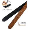 imageTOPACC 2 Pack Western Belts for Men Women Without Buckle Cowgirl Cowboy Belt Strap 15quotA Blackbrown