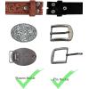 imageTOPACC 2 Pack Western Belts for Men Women Without Buckle Cowgirl Cowboy Belt Strap 15quotB Blackdark Brown