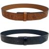 imageTOPACC 2 Pack Western Belts for Men Women Without Buckle Cowgirl Cowboy Belt Strap 15quotC Blackbrown