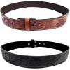 imageTOPACC 2 Pack Western Belts for Men Women Without Buckle Cowgirl Cowboy Belt Strap 15quotG Blackdark Brown