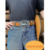 imageTOPACC 2 Pack Western Belts for Men Women Without Buckle Cowgirl Cowboy Belt Strap 15quotLight Browndark Brown