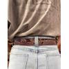 imageTOPACC 2 Pack Western Belts for Men Women Without Buckle Cowgirl Cowboy Belt Strap 15quotLight Browndark Brown