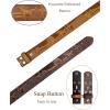 imageTOPACC 2 Pack Western Belts for Men Women Without Buckle Cowgirl Cowboy Belt Strap 15quotLight Browndark Brown