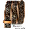 imageTOPACC Genuine Leather Western Belts for Womens Mens Cowboy Cowgirl Belts For Jeans Pants Rodeo OutfitGenuine Leather01