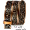 imageTOPACC Genuine Leather Western Belts for Womens Mens Cowboy Cowgirl Belts For Jeans Pants Rodeo OutfitGenuine Leather02