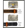 imageTOPACC Genuine Leather Western Belts for Womens Mens Cowboy Cowgirl Belts For Jeans Pants Rodeo OutfitGenuine Leather02
