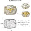 imageTOPACC Western Belt Buckle for Men Women Cowboy Cowgirl Rodeo Longhorn Buckle 15 Inches Novelty Belt BuckleGold