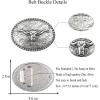 imageTOPACC Western Belt Buckle for Men Women Cowboy Cowgirl Rodeo Longhorn Buckle 15 Inches Novelty Belt BuckleSilver