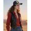imageTOPACC Western Trucker Hat for Men Women Vintage Cowboy Country Hats Cute Baseball Cap for Western OutfitD Black