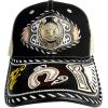 imageTOPACC Western Trucker Hat for Men Women Vintage Cowboy Country Hats Cute Baseball Cap for Western OutfitH Black