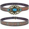 imageTOPACC Womens Mens Western Belt Cowboy Cowgirl Country Belt for Jeans Pants Rodeo OutfitD Brown