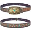 imageTOPACC Womens Mens Western Belt Cowboy Cowgirl Country Belt for Jeans Pants Rodeo OutfitE Brown