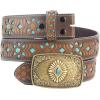 imageTOPACC Womens Mens Western Belt Cowboy Cowgirl Country Belt for Jeans Pants Rodeo OutfitE Brown