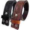 imageTOPACC 2 Pack Western Belts for Men Women Without Buckle Cowgirl Cowboy Belt Strap 15quotG Blackdark Brown