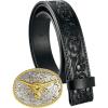 imageTOPACC Genuine Leather Western Belts for Womens Mens Cowboy Cowgirl Belts For Jeans Pants Rodeo OutfitGenuine Leather10