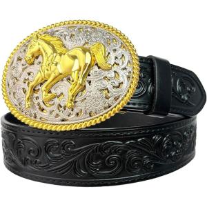 imageTOPACC Genuine Leather Western Belts for Womens Mens Cowboy Cowgirl Belts For Jeans Pants Rodeo OutfitGenuine Leather03