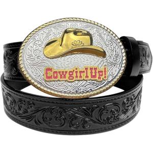 imageTOPACC Genuine Leather Western Belts for Womens Mens Cowboy Cowgirl Belts For Jeans Pants Rodeo OutfitGenuine Leather07