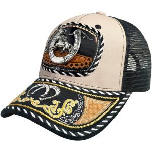 imageTOPACC Western Trucker Hat for Men Women Vintage Cowboy Country Hats Cute Baseball Cap for Western OutfitA Beige