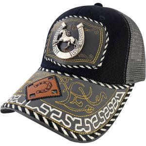 imageTOPACC Western Trucker Hat for Men Women Vintage Cowboy Country Hats Cute Baseball Cap for Western OutfitA Grey