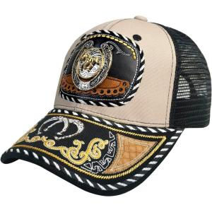 imageTOPACC Western Trucker Hat for Men Women Vintage Cowboy Country Hats Cute Baseball Cap for Western OutfitB Beige