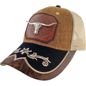imageTOPACC Western Trucker Hat for Men Women Vintage Cowboy Country Hats Cute Baseball Cap for Western OutfitC Brown