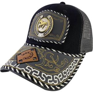 imageTOPACC Western Trucker Hat for Men Women Vintage Cowboy Country Hats Cute Baseball Cap for Western OutfitGrey B
