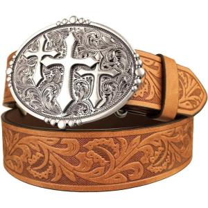 imageTOPACC Womens Mens Western Belt Cowboy Cowgirl Country Belt for Jeans Pants Rodeo OutfitA Brown