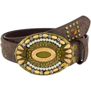 imageTOPACC Womens Mens Western Belt Cowboy Cowgirl Country Belt for Jeans Pants Rodeo OutfitG Brown