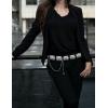imageTOPACC Concho belts for Women Western Metal Cowgirl Boho Chain Belt for Dresses Jeans Country Concert OutfitBsilver