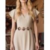 imageTOPACC Concho belts for Women Western Metal Cowgirl Boho Chain Belt for Dresses Jeans Country Concert OutfitDbronze