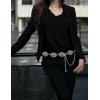 imageTOPACC Concho belts for Women Western Metal Cowgirl Boho Chain Belt for Dresses Jeans Country Concert OutfitFsilver
