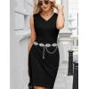 imageTOPACC Cowgirl Belts for Women Western Chain Belt Metal Concho Belt for Dresses Jeans Country Concert OutfitDsilver