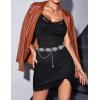 imageTOPACC Cowgirl Belts for Women Western Chain Belt Metal Concho Belt for Dresses Jeans Country Concert OutfitFsilver