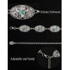 imageTOPACC Cowgirl Belts for Women Western Chain Belt Metal Concho Belt for Dresses Jeans Country Concert OutfitTurquoise