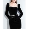 imageTOPACC Western Chain belt for Women Cowgirl Metal Concho Belt for Dresses Jeans Country Concert OutfitDsilver