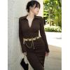 imageTOPACC Western Chain belt for Women Cowgirl Metal Concho Belt for Dresses Jeans Country Concert OutfitEgold