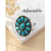 imageTOPACC Western Jewelry for Women White Turquoise Cowgirl Necklace with Boho Earings SetDTurquoise