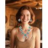 imageTOPACC Western Jewelry for Women White Turquoise Cowgirl Necklace with Boho Earings SetDWhiteTurquoise