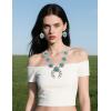 imageTOPACC Western Jewelry for Women White Turquoise Cowgirl Necklace with Boho Earings SetDWhiteTurquoise