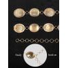 imageTOPACC Western Metal Concho Belt for Women Cowgirl Chain Belts for Dresses Jeans Country Concert OutfitBright Gold100